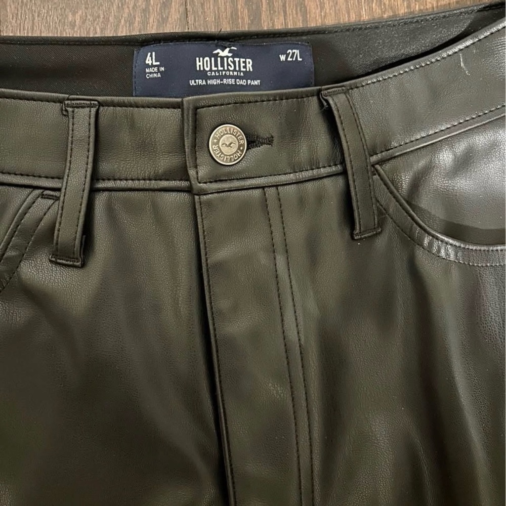 Hollister Black Ultra High-Rise Leather Pants